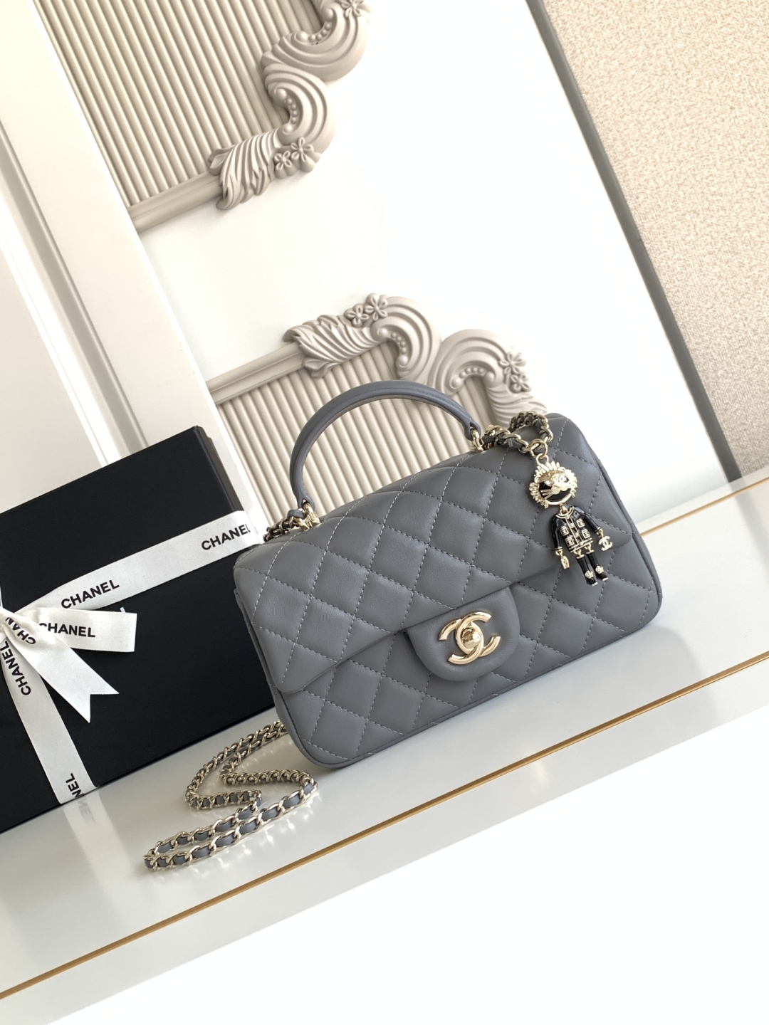 Ch@nel Flap Bag Mini CF handle -20x12x6cm