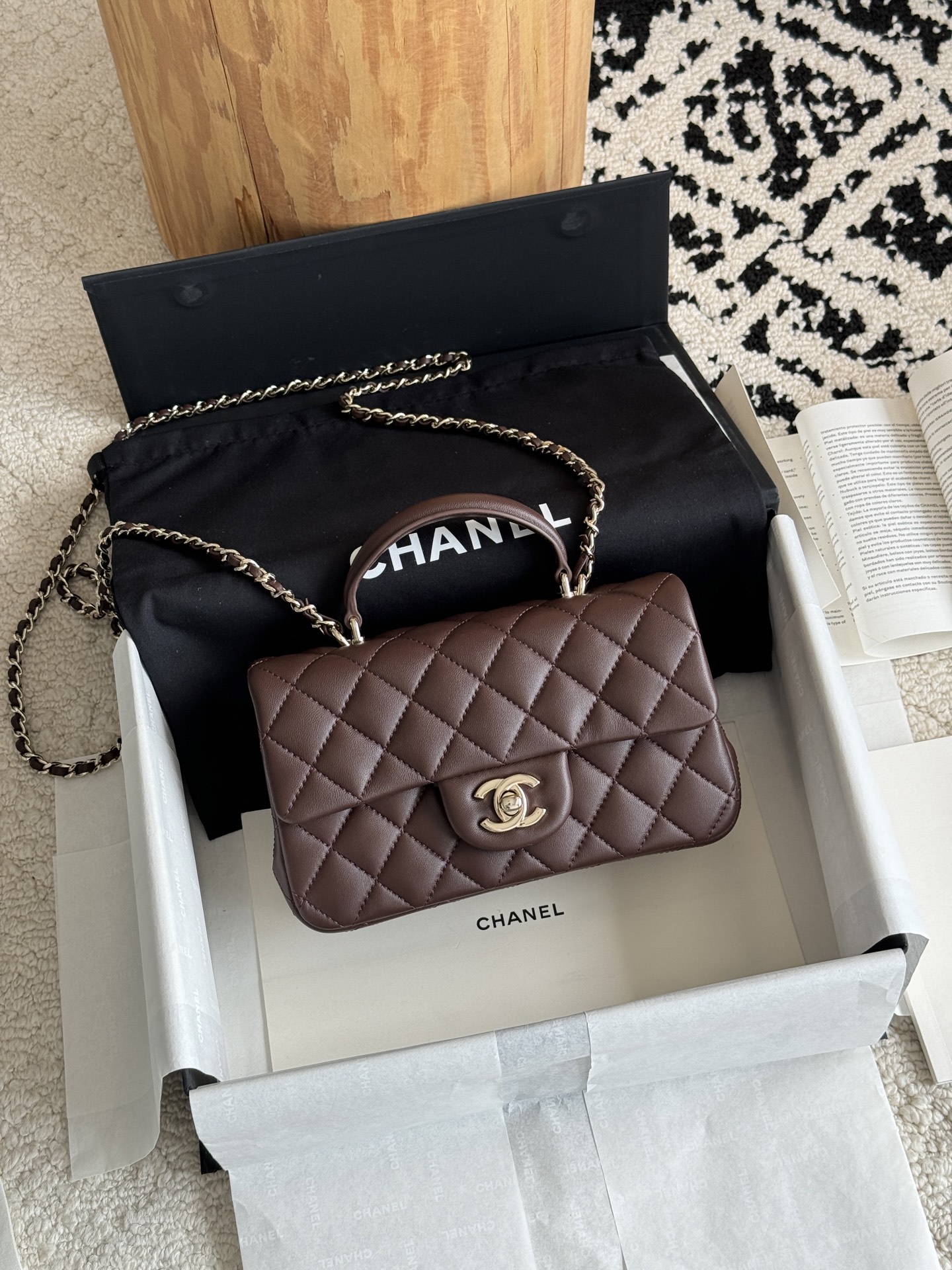 Ch@nel Flap Bag Mini CF handle -20*13*9cm