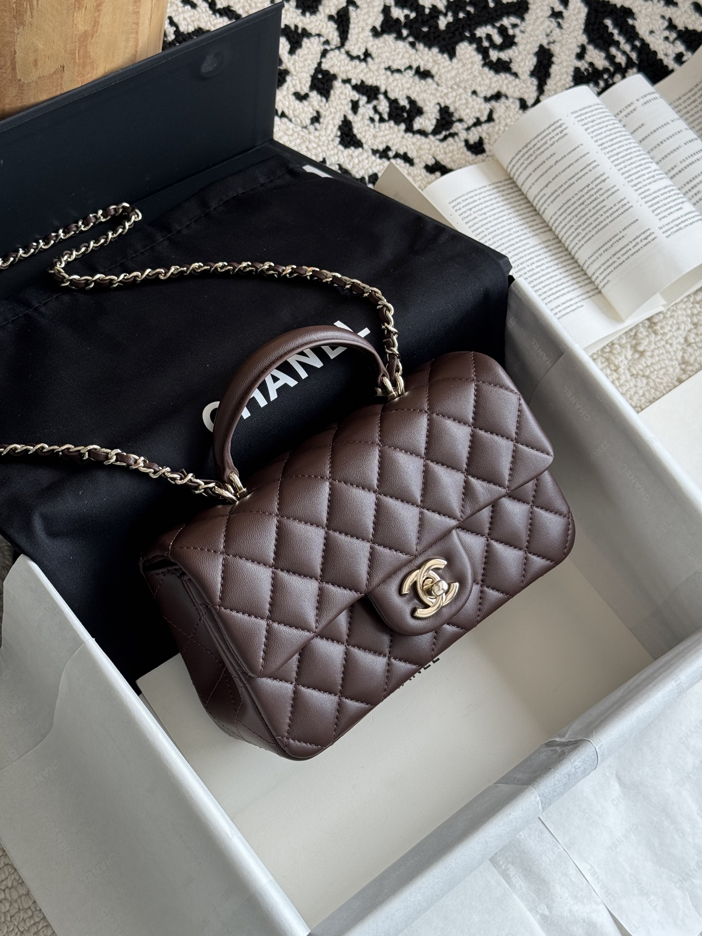 Ch@nel Flap Bag Mini CF handle -20*13*9cm