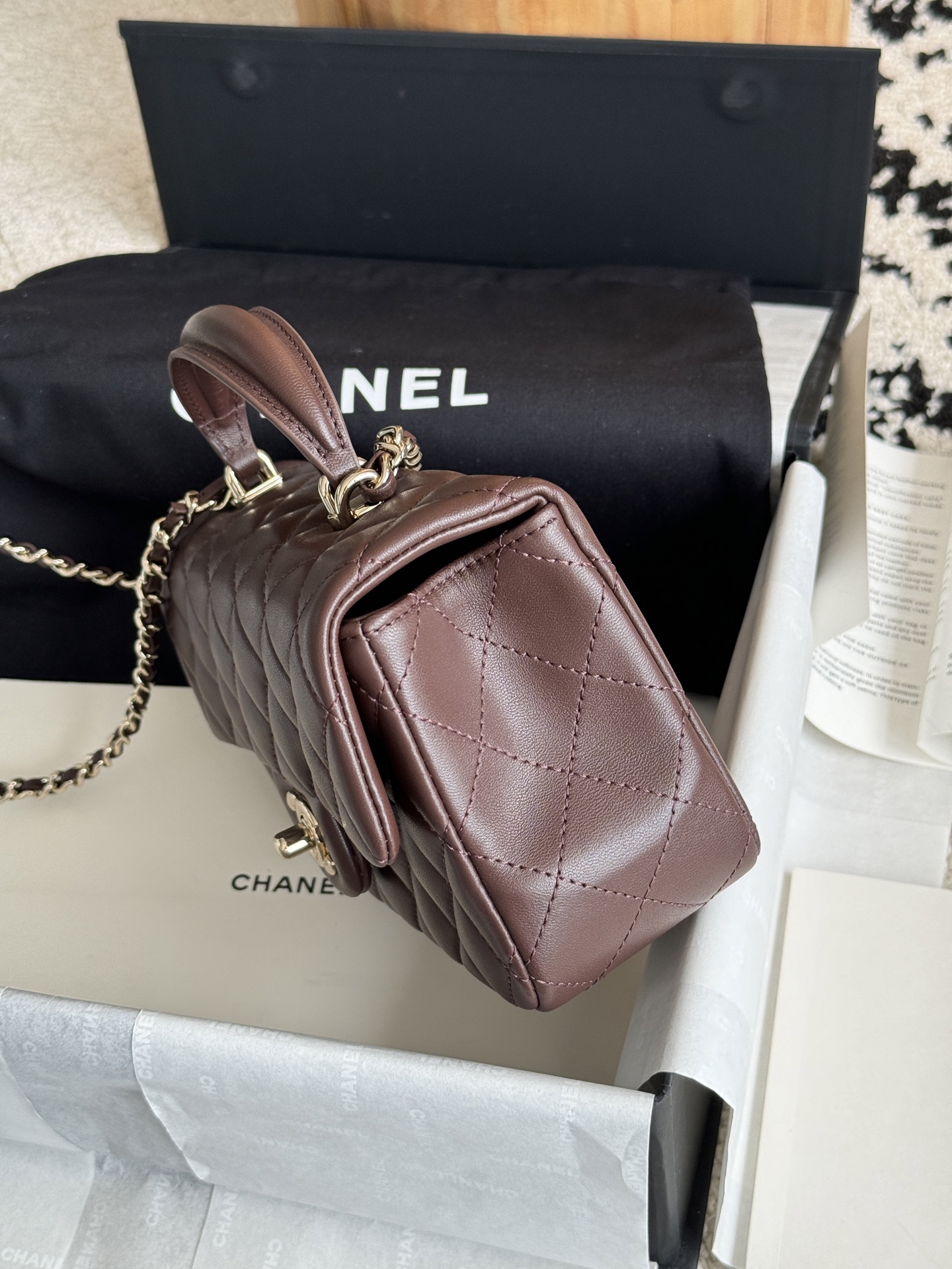 Ch@nel Flap Bag Mini CF handle -20*13*9cm