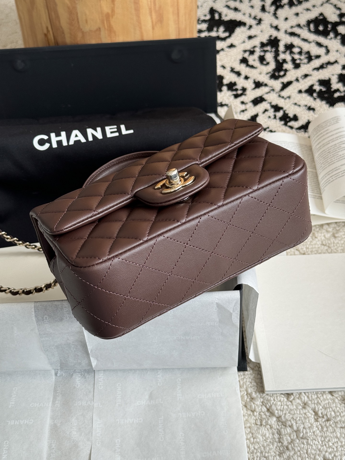 Ch@nel Flap Bag Mini CF handle -20*13*9cm