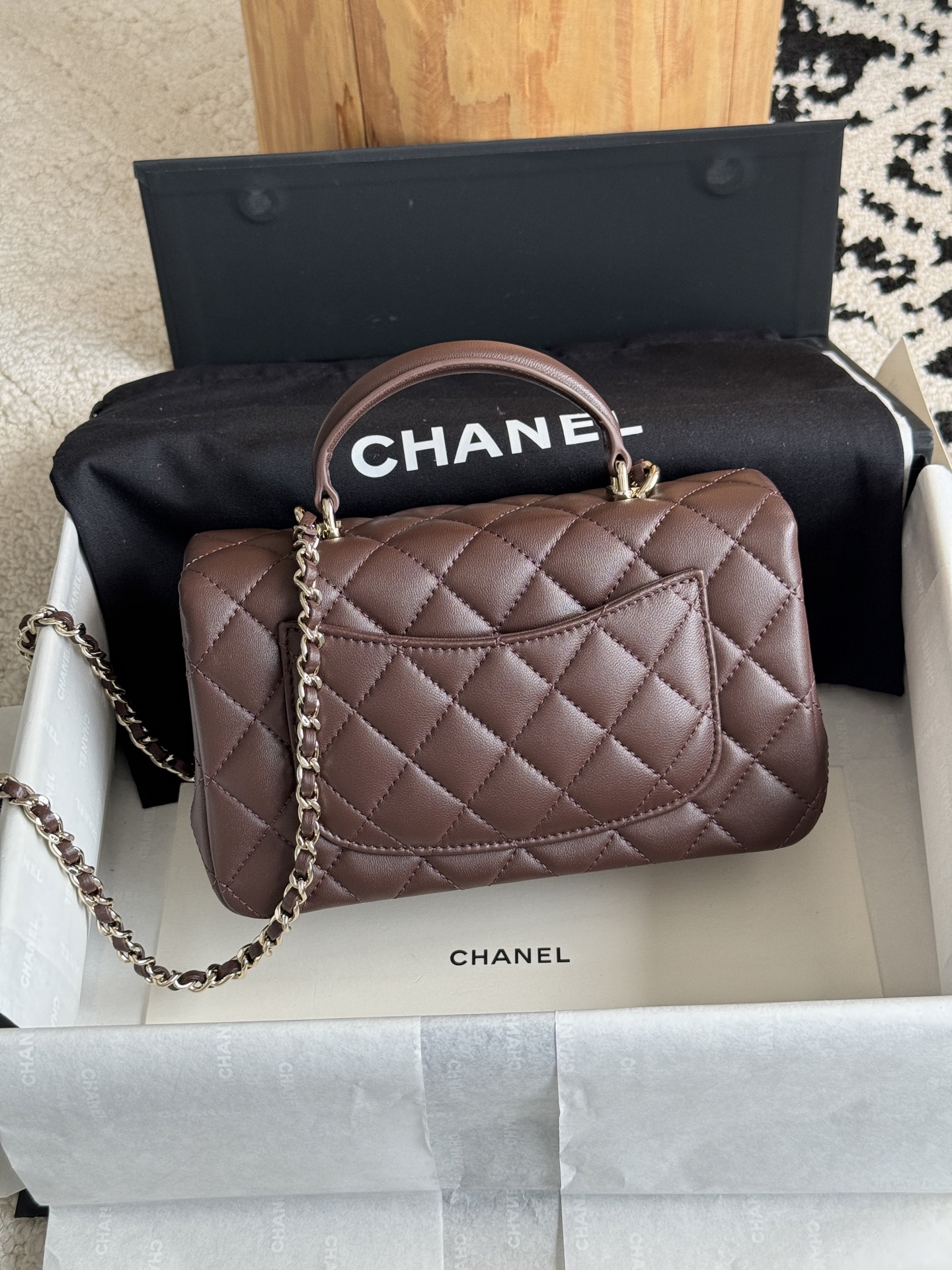 Ch@nel Flap Bag Mini CF handle -20*13*9cm