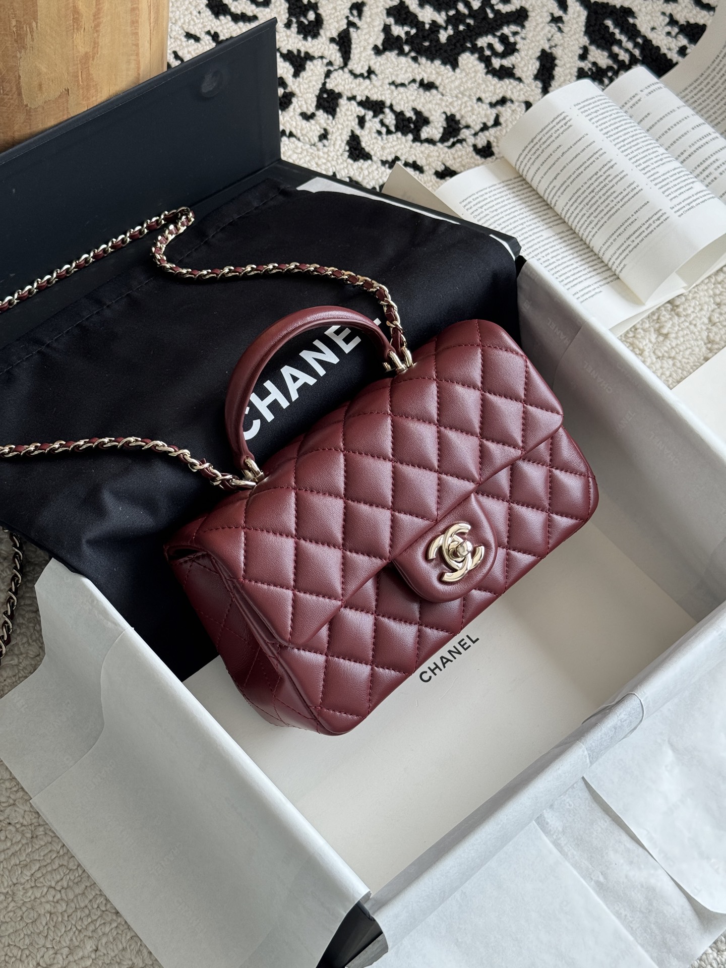 Ch@nel Flap Bag Mini CF handle -20*13*9cm