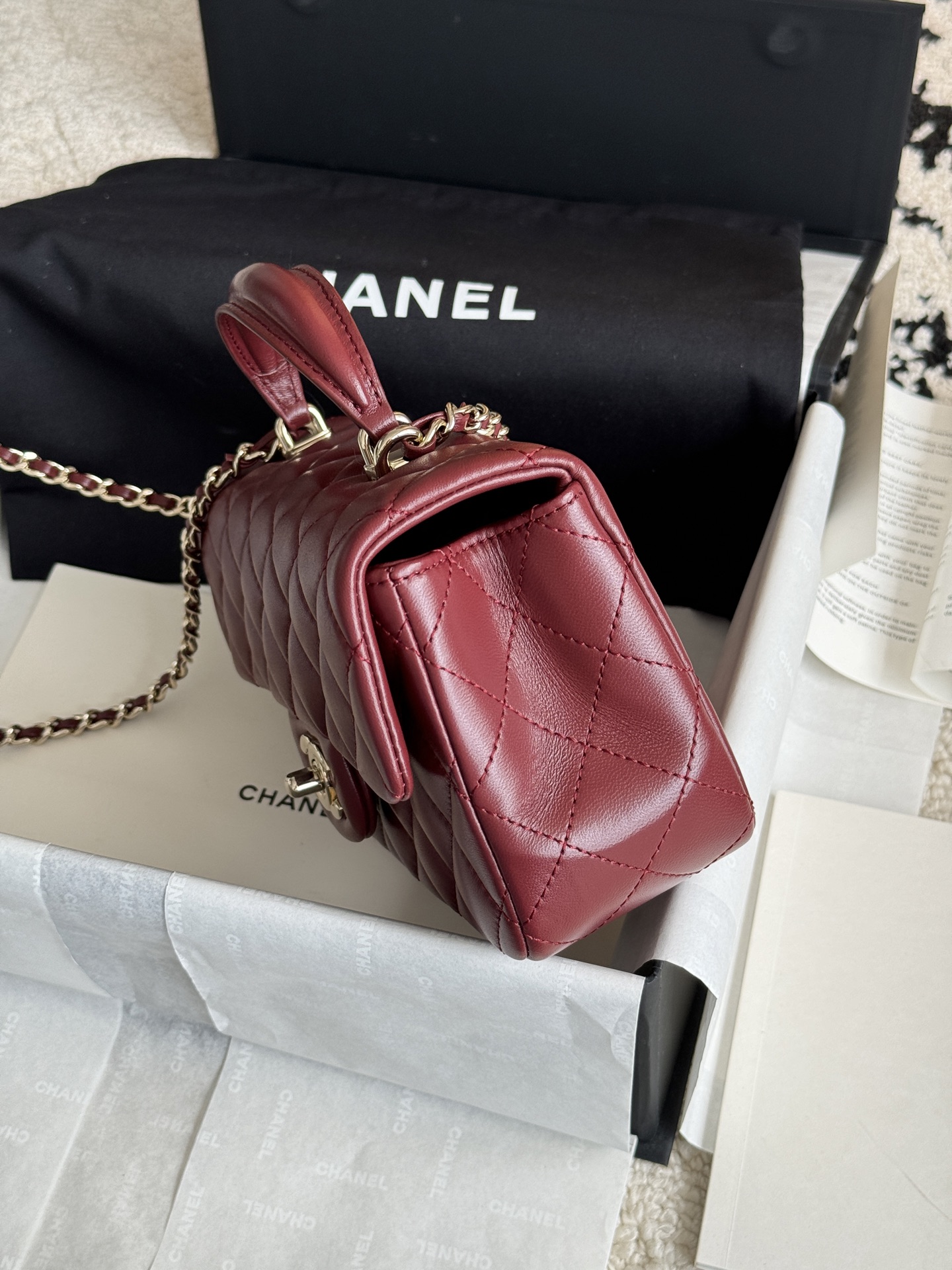 Ch@nel Flap Bag Mini CF handle -20*13*9cm