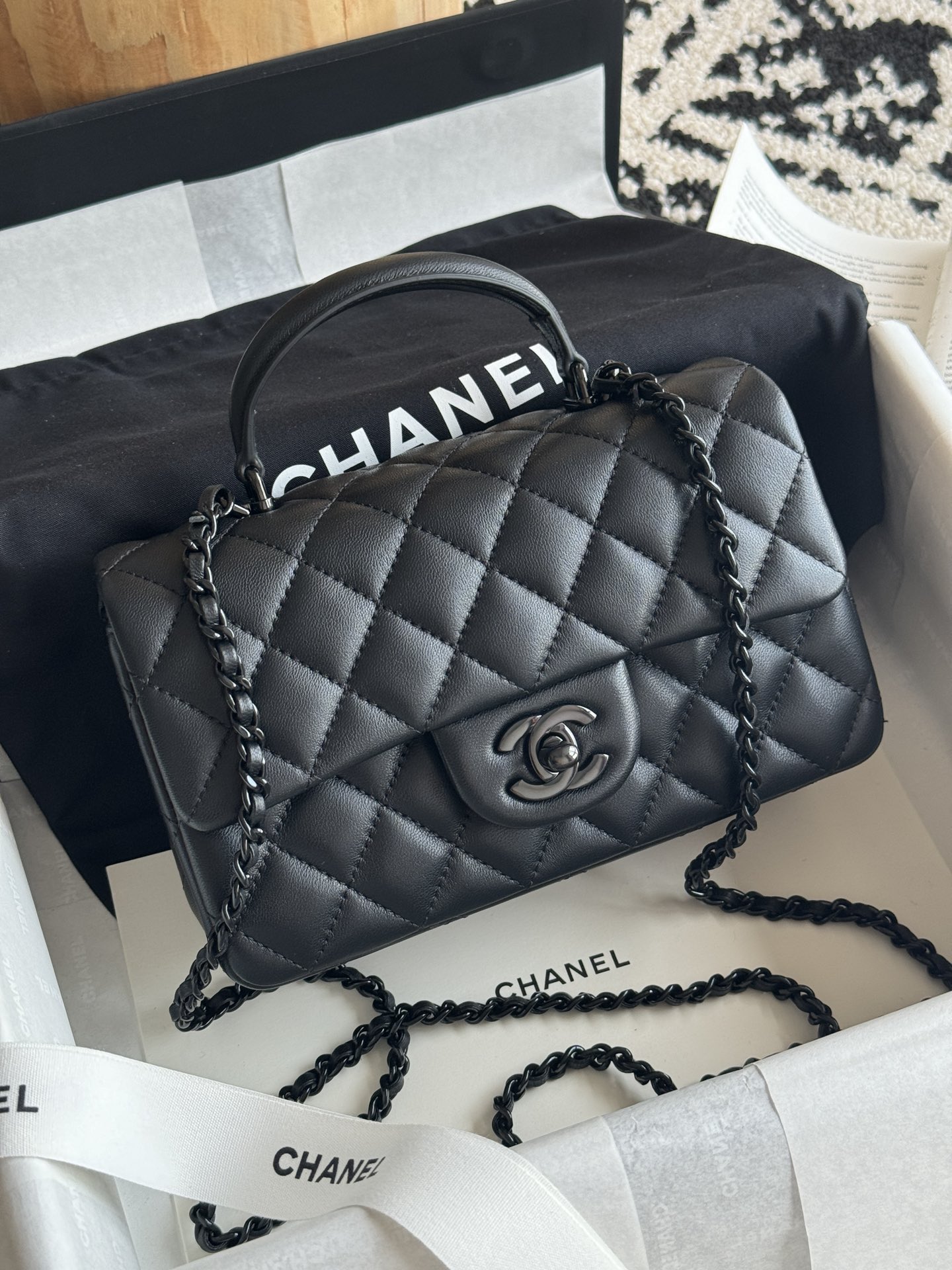 Ch@nel Flap Bag Mini CF handle -20*13*9cm