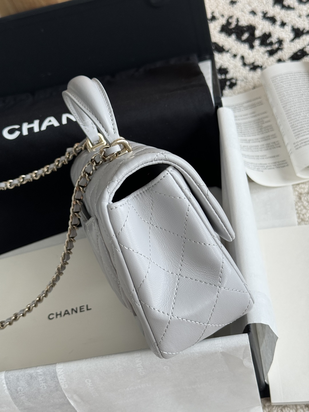Ch@nel Flap Bag Mini CF handle -20*13*9cm